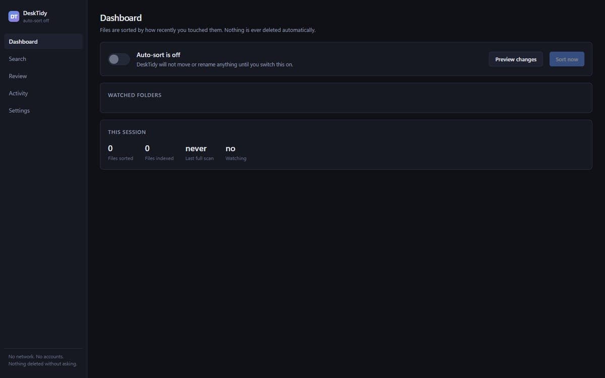 Screenshot of DeskTidy