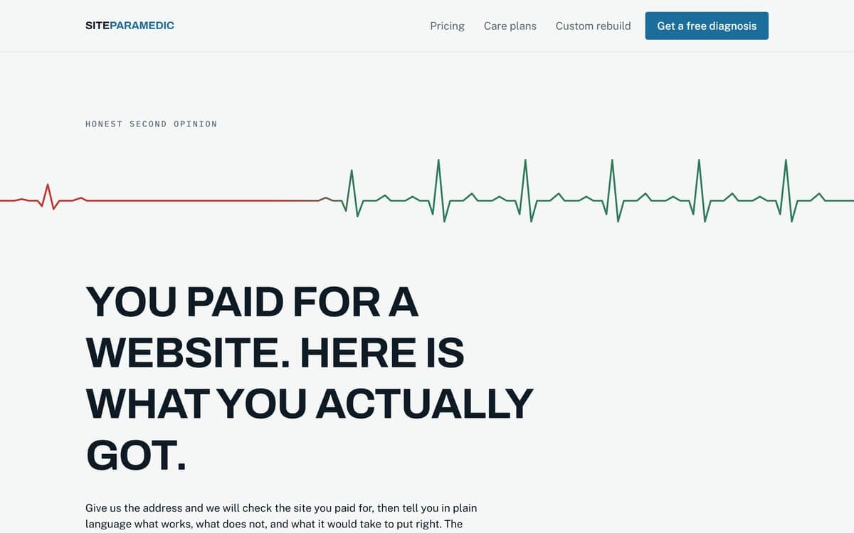 Screenshot of SiteParamedic